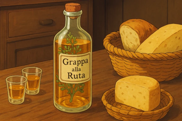 Итальянская настойка Grappa alla Ruta