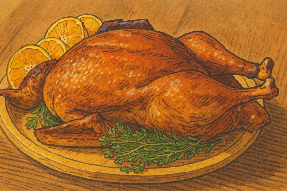 Запечённая утка с мёдом и апельсином