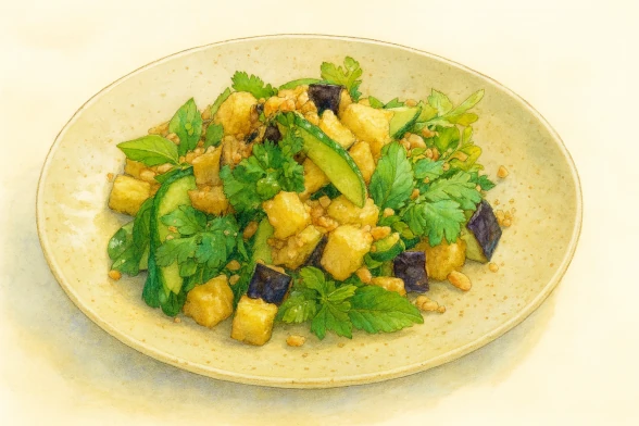 Азиатский салат с кинзой и лаймом