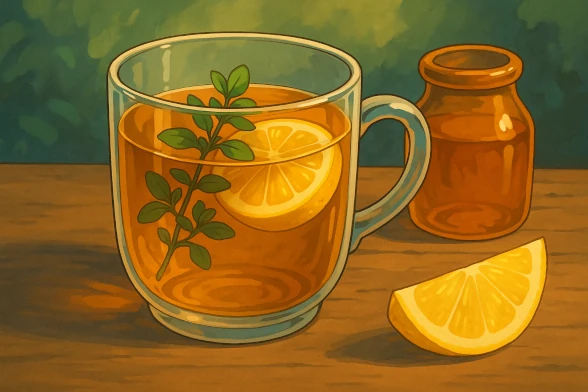 Чай из душицы с мёдом и лимоном