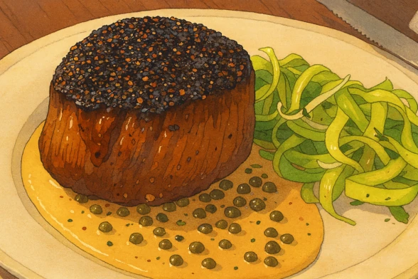 Стейк с чёрным перцем (Steak au poivre)