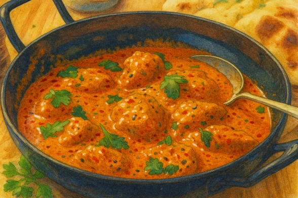 Ароматное карри с курицей и пажитником в сливочном соусе