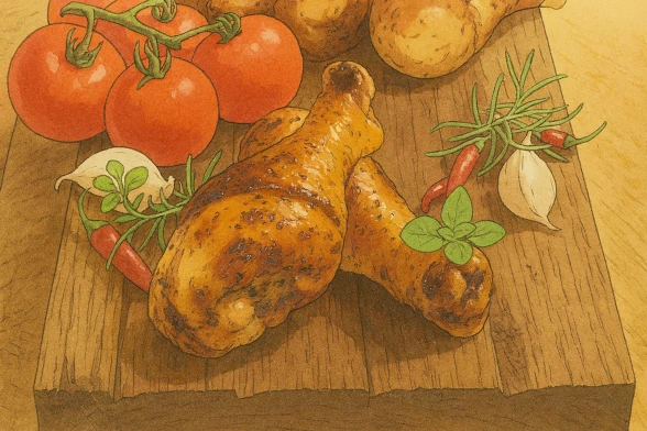 Курица с травами с монашеским перцем