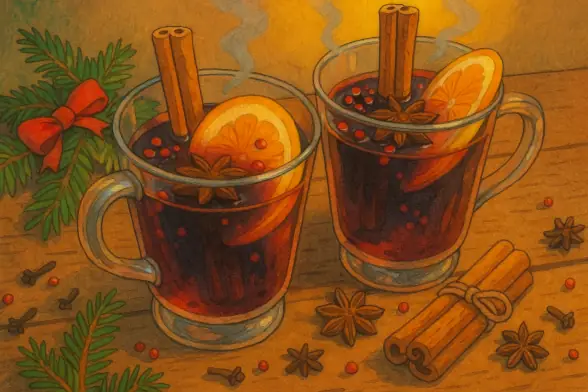 Пряный глинтвейн с бадьяном и цитрусами