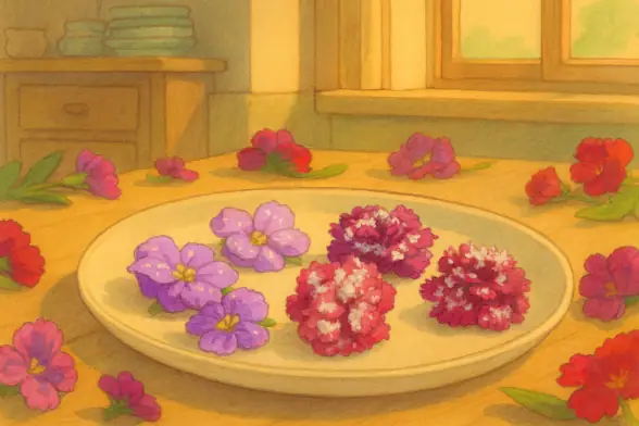 Засахаренные анютины глазки