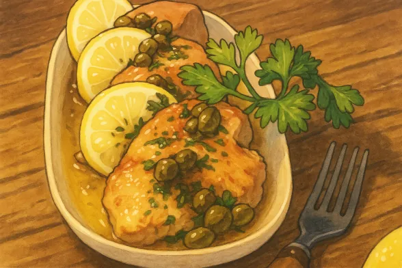 Нежная курица с лимоном и каперсами