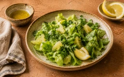 Зелёный салат с лимоном